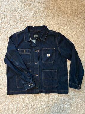 Carhartt utility jacket - Dark Blue Denim Work Jacket - Classic Utility Style